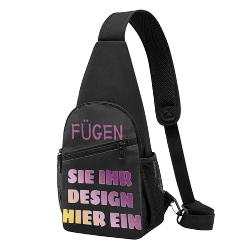 Personalisiert crossbody bag umhängetasche herren Leichte Sling Bag bedrucken lassen brusttasche Mit Foto Text Logo mini Schultertasche selbst gestalten geschenk Vielseitiger Sling-Rucksack von Generic
