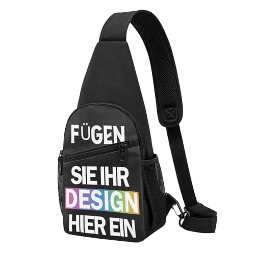 Personalisiert crossbody bag umhängetasche herren Leichte Sling Bag bedrucken lassen brusttasche Mit Foto Text Logo mini Schultertasche selbst gestalten geschenk Vielseitiger Sling-Rucksack von Generic