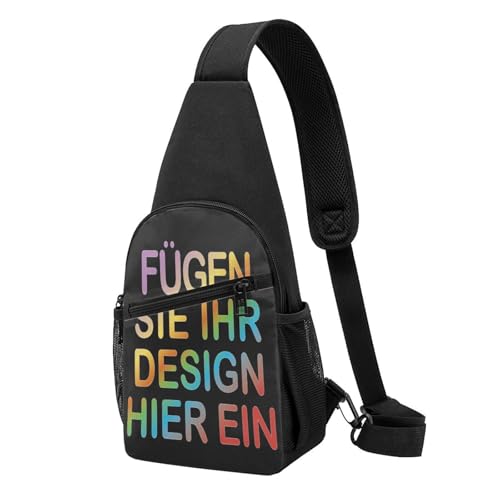 Personalisiert crossbody bag umhängetasche herren Leichte Sling Bag bedrucken lassen brusttasche Mit Foto Text Logo mini Schultertasche selbst gestalten geschenk Vielseitiger Sling-Rucksack von Generic