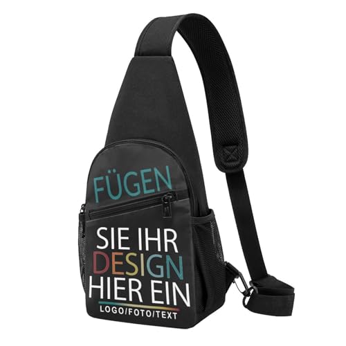 Personalisiert crossbody bag umhängetasche herren Leichte Sling Bag bedrucken lassen brusttasche Mit Foto Text Logo mini Schultertasche selbst gestalten geschenk Vielseitiger Sling-Rucksack von Generic