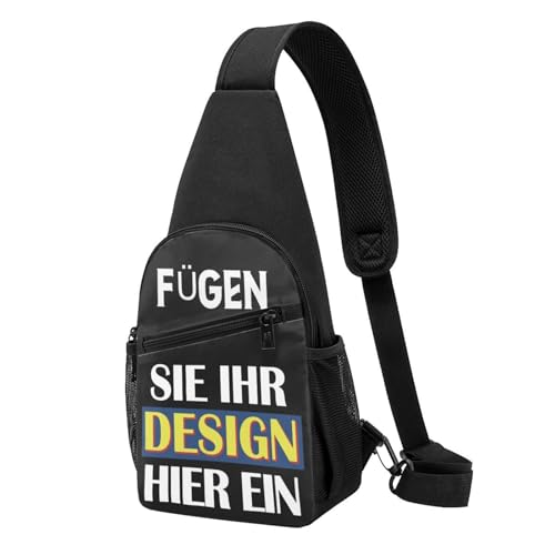 Personalisiert crossbody bag umhängetasche herren Leichte Sling Bag bedrucken lassen brusttasche Mit Foto Text Logo mini Schultertasche selbst gestalten geschenk Vielseitiger Sling-Rucksack von Generic