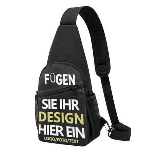 Personalisiert crossbody bag umhängetasche herren Leichte Sling Bag bedrucken lassen brusttasche Mit Foto Text Logo mini Schultertasche selbst gestalten geschenk Vielseitiger Sling-Rucksack von Generic