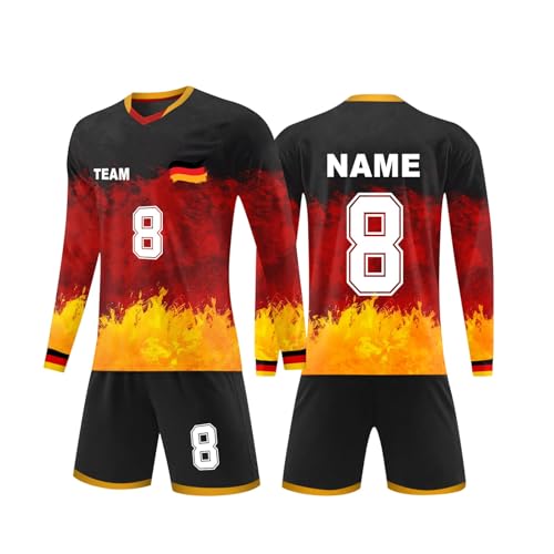 Personalisierte Fußballtrikots T-Shirt Shorts 2 Teiliges Set Jeder Name Nummer Team Logo - Fußballtrikot Kinder Erwachsener Benutzerdefiniert Trikot von Generic