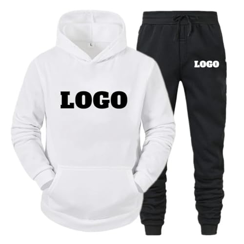 Personalisierte Herren Sets Trainingsanzug Kapuze Sweatshirt + Hose Zweiteiliges Set Benutzerdefiniert Logo Hoodie & Jogginghose Anzug Unisex Sport Freizeit Outfits Color5,XXL von Generic