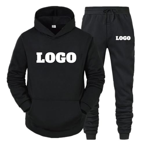 Personalisierte Herren Sets Trainingsanzug Kapuze Sweatshirt + Hose Zweiteiliges Set Benutzerdefiniert Logo Hoodie & Jogginghose Anzug Unisex Sport Freizeit Outfits Color9,XXL von Generic