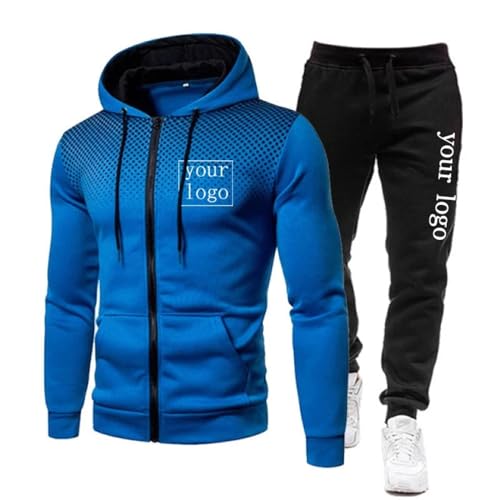 Personalisierte Herren Trainingsanzug Benutzerdefiniert Logo 2 Stück Sets Jogging Hoodie + Hose Lässig Draußen Sportbekleidung DIY Druck Reißverschluss Sweatshirt Color2,L Personalisierte Herren Trainingsanzug Benutzerdefiniert Logo 2 Stück Sets Jogging Hoodie + Hose Lässig Draußen Sportbekleidung DIY Druck Reißverschluss Sweatshirt Color2,L von Generic