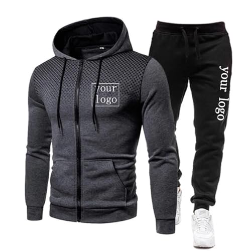Personalisierte Herren Trainingsanzug Benutzerdefiniert Logo 2 Stück Sets Jogging Hoodie + Hose Lässig Draußen Sportbekleidung DIY Druck Reißverschluss Sweatshirt Color3,M Personalisierte Herren Trainingsanzug Benutzerdefiniert Logo 2 Stück Sets Jogging Hoodie + Hose Lässig Draußen Sportbekleidung DIY Druck Reißverschluss Sweatshirt Color3,M von Generic