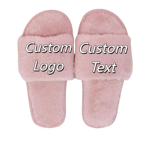 Personalisierte Innen Hausschuhe Personalisiert Logo Foto Text Hausschuhe Herren Damen rutschfest Herbst Winter Warm Zuhause Schuhe Color2,45 von Generic