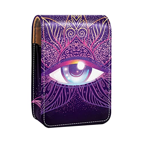 Personalisierte Lippenstift-Etui, tragbare Make-up-Tasche, Kosmetiktasche, Lippenstift-Halter, Make-up-Organizer, chinesischer Drache, lila Auge, Mehrfarbig, 9.5x2x7 cm/3.7x0.8x2.7 in von Generic