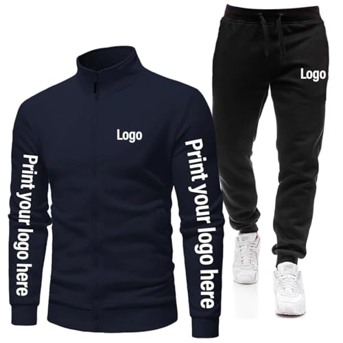 Personalisierte Logo Herbst Herren Trainingsanzug Anzug Reißverschluss Hoodie + Hose 2 Stück Set Benutzerdefinierte Jogging Sport Satz Lässig Fitness Fitnessstudio Sportbekleidung Color1,XXL Personalisierte Logo Herbst Herren Trainingsanzug Anzug Reißverschluss Hoodie + Hose 2 Stück Set Benutzerdefinierte Jogging Sport Satz Lässig Fitness Fitnessstudio Sportbekleidung Color1,XXL von Generic