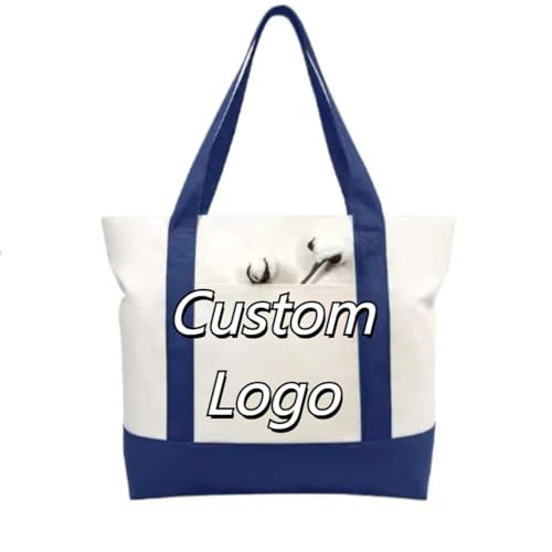 Personalisierte Logo Mode Taschen Personalisiert Schultertaschen Groß Kapazität Damen Einkaufen Reißverschluss Segeltuch Handtaschen Color3,35 * 40 * 5CM Personalisierte Logo Mode Taschen Personalisiert Schultertaschen Groß Kapazität Damen Einkaufen Reißverschluss Segeltuch Handtaschen Color3,35 * 40 * 5CM von Generic