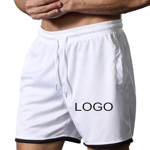 Personalisierte Logo Text Bedruckt Kurz Hosen Personalisiert Herren Mode Laufen Casual Hosen Sport Strand Hosen Color1,L von Generic