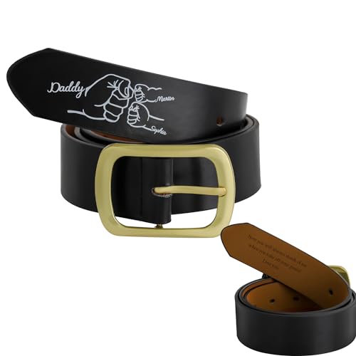 Personalisierter Ledergürtel für Männer, Vatertag Gürtel Geschenk für Papa, Personalisierter Ledergürtel mit Namen, Personalisierte Gravur Ledergürtel, Personalisierte Gürtel für Papa Ehemann von Generic