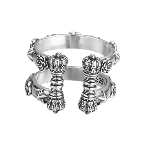 Personalisierter Punk-Ring aus 925er Sterlingsilber für Herren, verstellbar (US 8–11) von Generic