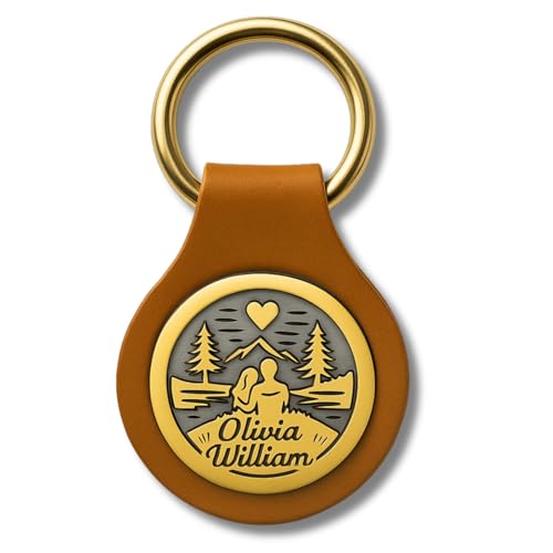 Personalisierter Schlüsselanhänger mit Namen – Handmade Geschenk | Geschenk für Paare – Gravierte Metallmünze – Pärchen Motiv – Namen & Datum – Jahrestag, Valentinstag, Hochzeit (Paare) von Generic