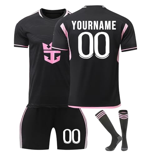 Personalisiertes Fußball Trikot, Fußball Trainingstrikots Sporttrikots für Jungen Anpassbarer Name und Nummer Kinder Erwachsenen Fußballtrikot, Fussball Trikot Kinder, T-Shirt Shorts und Socke von Generic