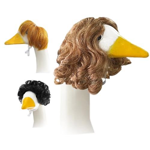 Perücken Enten - Geflochtene Perücke für Statue im Freien 3 Stück, lustiges Haar, saisonale dekorative Kopfbedeckung für Geburtstag Party Frühling von Generic