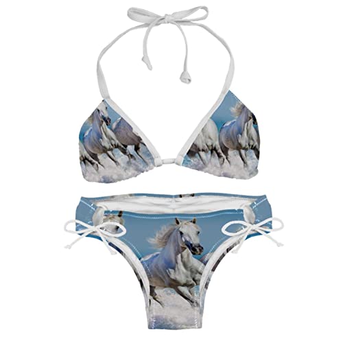 Pferd Bikini Sets für Frauen Strand Badeanzug, Mehrfarbig, XS von Generic