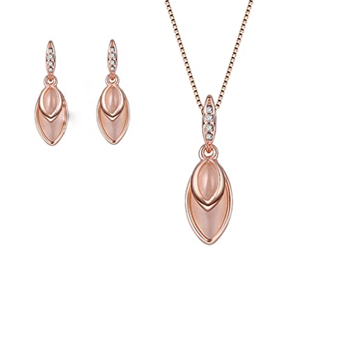 Pferd Opal Auge Form Bolzen Anhänger zweiteiliges Schmuck-Set Legierung Strass Ohrringe Halskette kreativ und nützlich von Generic