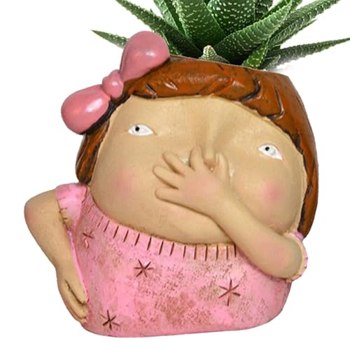 Pflanzgefäß mit Sukkulentenkopf - Vase mit großem Kopf, Blumenkübel mit eingeklemmter Nase Gesicht | Einzigartiges Bild von Pflanzgefäßen für den Innenbereich für und Mädchen von Generic