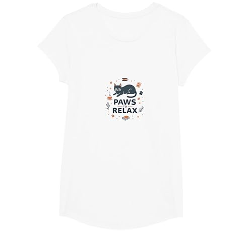 Pfoten zum Entspannen: Gemütliche Lesezeit für Katzenliebhaber T-Shirt, Girls, Weiß, XS Pfoten zum Entspannen: Gemütliche Lesezeit für Katzenliebhaber T-Shirt, Girls, Weiß, XS von Generic