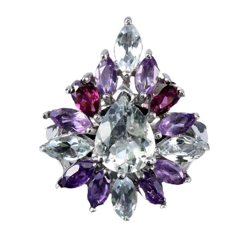 Phänomenring r 15.5 Naturamethyst Granat Aquamarin 925, Single Phänomenring r 15.5 Naturamethyst Granat Aquamarin 925, Single von Generic