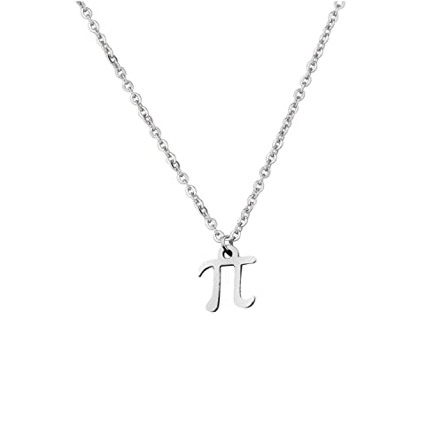 Pi Symbol Anhänger Halskette 3.14 Mathematik Zeichen Schmuck Pi Themed Halskette Pi Tag Geschenk Für Wissenschaft Mathematik Lehrer, Edelstahl von Generic