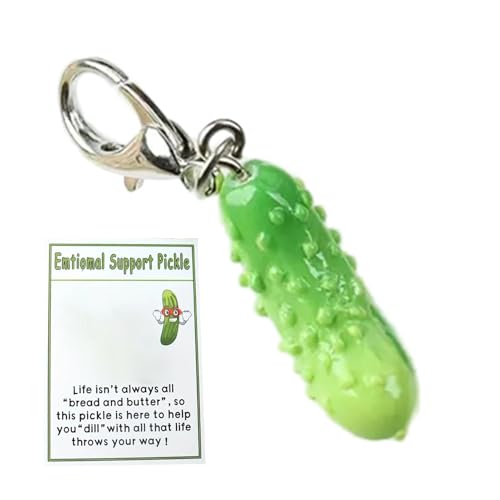 Pickle Schlüsselanhänger – Lustiges Gurkentaschen-Accessoire, positiver Anhänger für Taschen | Niedliche Gurkenverzierung, Rucksäcke und Autoschlüssel, einzigartige Schlüsselanhänger-Dekoration zur em von Generic