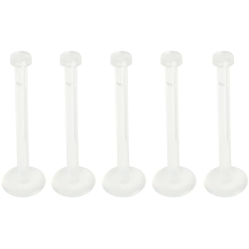 Piercing Retainers 5 Stück Lippe Bars Bioflex Kunststoff Zungenpiercing Lippenpiercing Acryl Tragus Ohr Studs 1.2 mm(16 g) 6 MM Clear Earrings Männer Frauen Aretes Para La Nariz Klar Runde von Generic