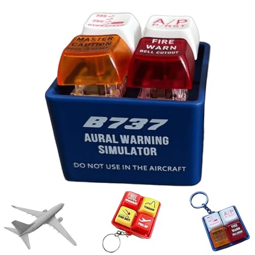 Piloten- und Crew-Alarm-Schlüsselanhänger EGPWS mit Warnton-Simulator, Flugzeug-Notfall-Schlüsselanhänger, LED-Sicherheitsknopf fürs Cockpit (B737) von Generic