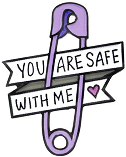 Pin Shape Design Brosche Pin Cute You are Safe with Me Emaille Abzeichen Chic Taschen Dekoration Schmuck Accessoires Geschenk Deft verarbeitet von Generic