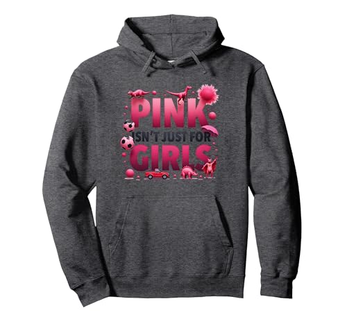 Pink Isn't Just for Girls Pink Boys Dinosaurier Soccer Fun Pullover Hoodie, Unisex für Erwachsene, Anthrazit Meliert, M von Generic