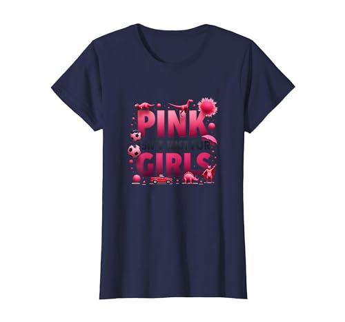 Pink Isn't Just for Girls Pink Boys Dinosaurier Soccer Fun T-Shirt, Damen, Marineblau, 3XL von Generic