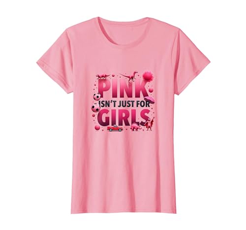 Pink Isn't Just for Girls Pink Boys Dinosaurier Soccer Fun T-Shirt, Damen, Rosa, L von Generic