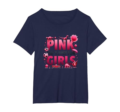 Pink Isn't Just for Girls Pink Boys Dinosaurier Soccer Fun T-Shirt, Damen Große Größen, Marineblau, 3X von Generic