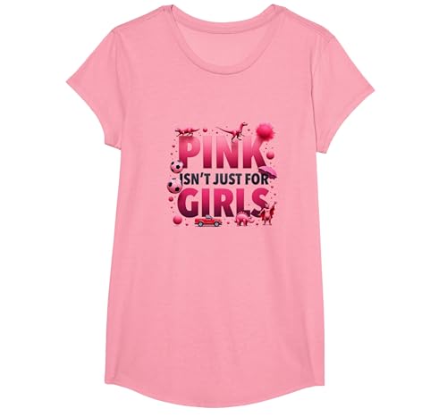 Pink Isn't Just for Girls Pink Boys Dinosaurier Soccer Fun T-Shirt, Girls, Rosa, Mittel von Generic