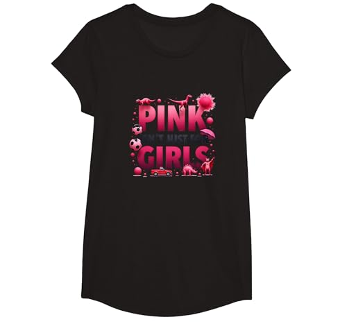 Pink Isn't Just for Girls Pink Boys Dinosaurier Soccer Fun T-Shirt, Girls, Schwarz, L von Generic