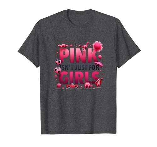 Pink Isn't Just for Girls Pink Boys Dinosaurier Soccer Fun T-Shirt, Herren, Anthrazit Meliert, M von Generic