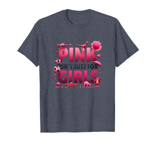 Pink Isn't Just for Girls Pink Boys Dinosaurier Soccer Fun T-Shirt, Herren, Blau Meliert, S von Generic