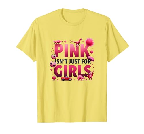 Pink Isn't Just for Girls Pink Boys Dinosaurier Soccer Fun T-Shirt, Herren, Gelb, 3XL von Generic