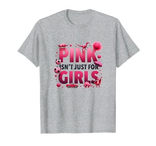 Pink Isn't Just for Girls Pink Boys Dinosaurier Soccer Fun T-Shirt, Herren, Grau Meliert, 6XL von Generic