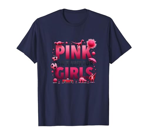 Pink Isn't Just for Girls Pink Boys Dinosaurier Soccer Fun T-Shirt, Herren, Marineblau, 3XL von Generic