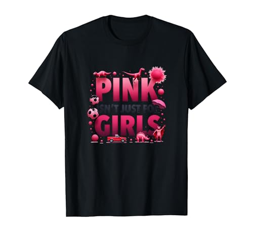 Pink Isn't Just for Girls Pink Boys Dinosaurier Soccer Fun T-Shirt, Herren, Schwarz, 6XL von Generic