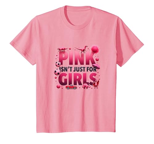 Pink Isn't Just for Girls Pink Boys Dinosaurier Soccer Fun T-Shirt, Kinder, Rosa, 152 von Generic