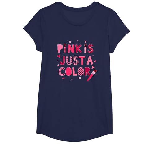 Pink ist nur eine Farbe: Verspielte Typografiekunst T-Shirt, Girls, Marineblau, XS von Generic