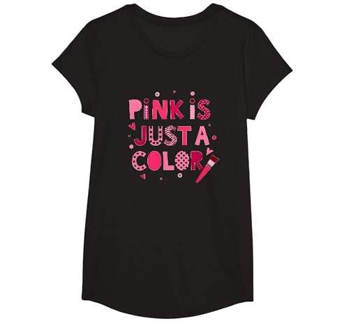Pink ist nur eine Farbe: Verspielte Typografiekunst T-Shirt, Girls, Schwarz, XS von Generic