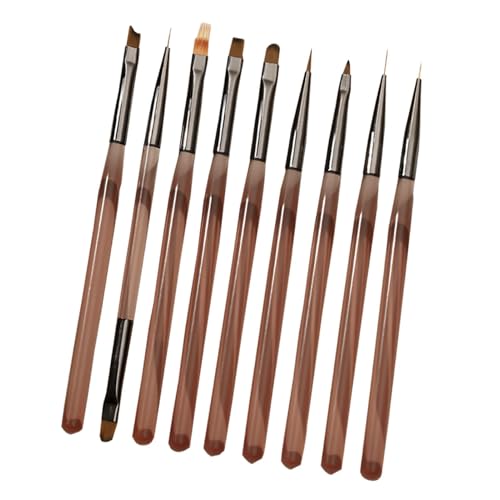 Pinsel-Set für Nageldesign – 9 x Malwerkzeuge für Nagelkunst, Malpinsel für Gel-Nagellack, für Frauen, Poin-Werkzeuge von Generic