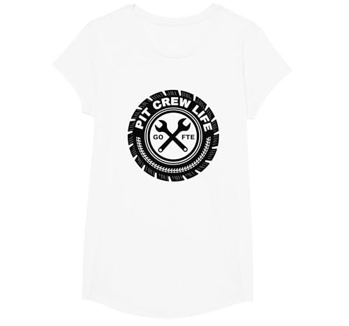 Pit Crew Life: Go FTE Mechanic Pride Reifenemblem T-Shirt, Girls, Weiß, L von Generic