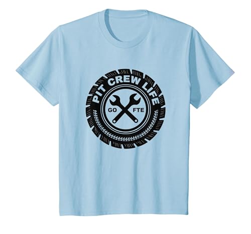 Pit Crew Life: Go FTE Mechanic Pride Reifenemblem T-Shirt, Kinder, Himmelblau, 128 von Generic