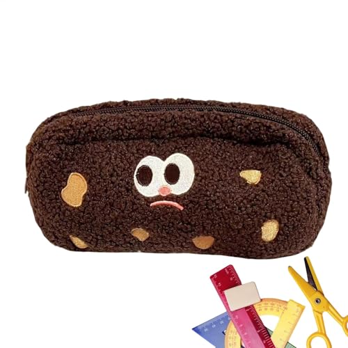 Plätzchenetui | Niedliches weiches Plätzchenetui für Studenten | Schulstifttasche mit großer Kapazität für Stift, Bleistift, Marker, kleines Notebook Schreibwaren Lieferungen, dark brown, 説明を参照してください von Generic